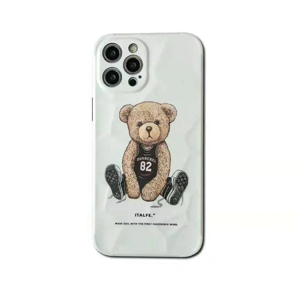 3D Cute baby bear soft phone case