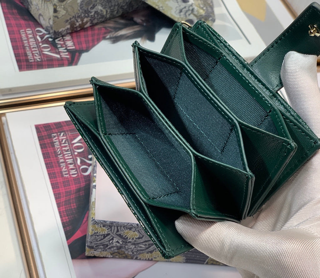 D I O R - Organ Card Holder 10.5cm (Emerald)
