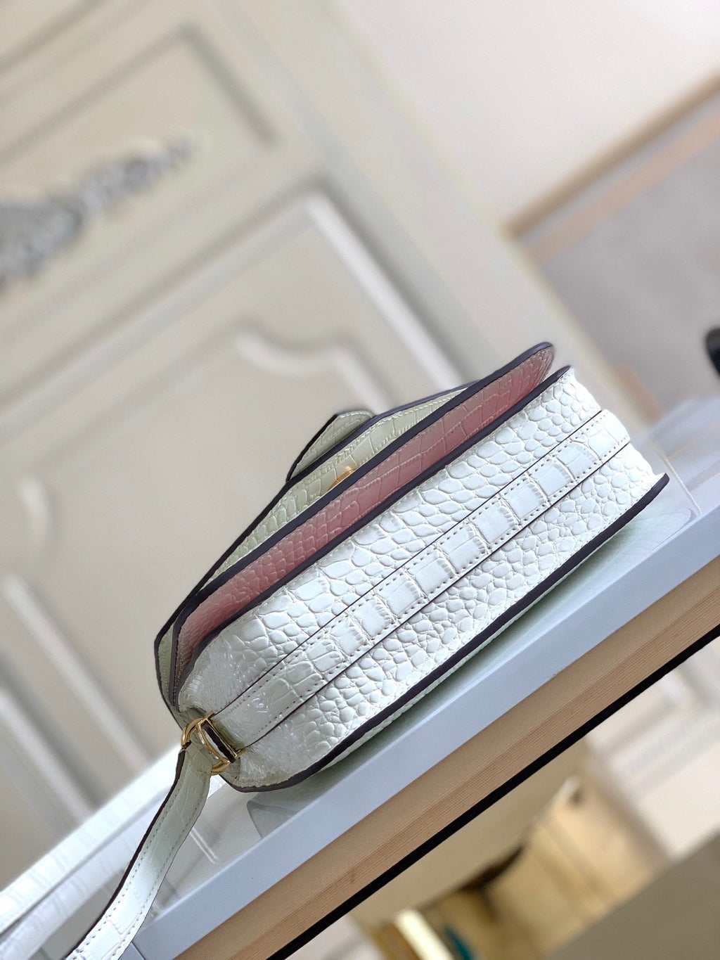 circle accessory white handbag