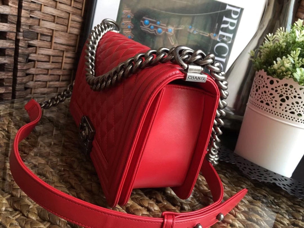 classic etal chain Red handbag
