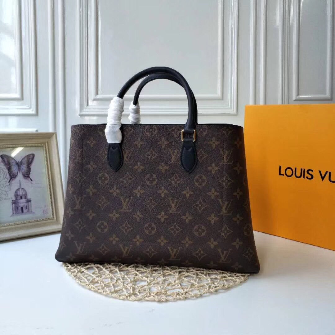 classic retro flower black handbag